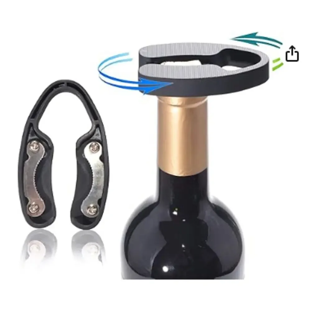 Wine Bottle Opener Corkscrew kit with Foil Cutter and Extra Spiral (Black)